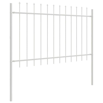 Garden Fence 9 pcs White 15.3 x 0.8 m Powder-coated Steel