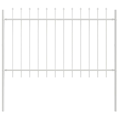 Garden Fence 9 pcs White 15.3 x 0.8 m Powder-coated Steel