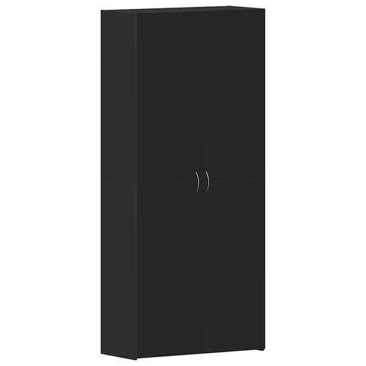 Shoe Cabinet 80 x 35.5 x 180 cm Engineered Wood Black