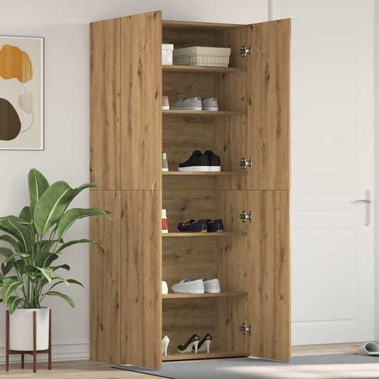 Shoe Cabinet 80 x 35.5 x 180 cm Engineered Wood Brown