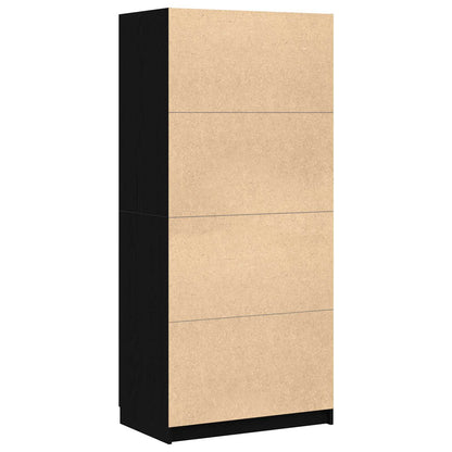 Wardrobe with Door Black Oak 80 x 50.5 x 180 cm Engineered Wood