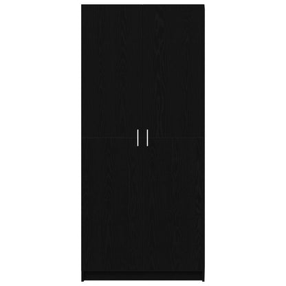 Wardrobe with Door Black Oak 80 x 50.5 x 180 cm Engineered Wood