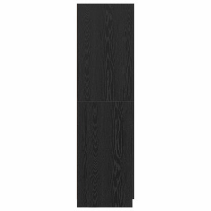 Wardrobe with Door Black Oak 80 x 50.5 x 180 cm Engineered Wood
