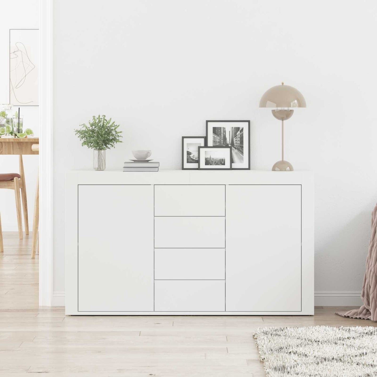 Sideboard with Drawer White 120 x 36 x 69 cm Engineered Wood