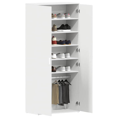 Shoe Cabinet with Shelf White 80 x 39 x 178 cm Engineered Wood