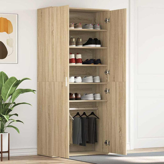 Shoe Cabinet 80 x 39 x 178 cm Engineered Wood Sonoma Oak
