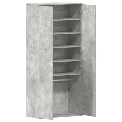 Shoe Cabinet Concrete Grey 80 x 39 x 178 cm Engineered Wood