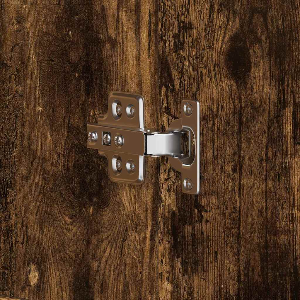 Shoe Cabinet Smoked Oak 80 x 39 x 178 cm Engineered Wood