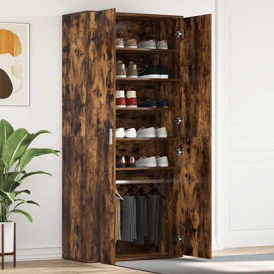 Shoe Cabinet 80 x 39 x 178 cm Engineered Wood Smoked Oak