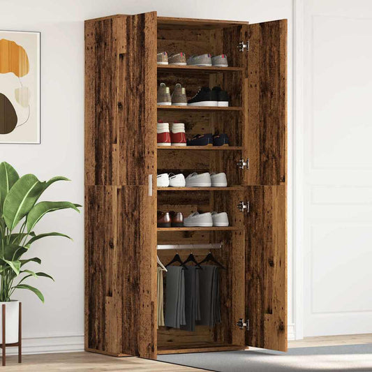 Shoe Cabinet 80 x 39 x 178 cm Engineered Wood Old Wood