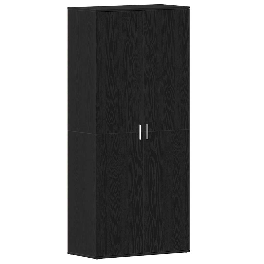 Shoe Cabinet Black Oak 80 x 39 x 178 cm Engineered Wood