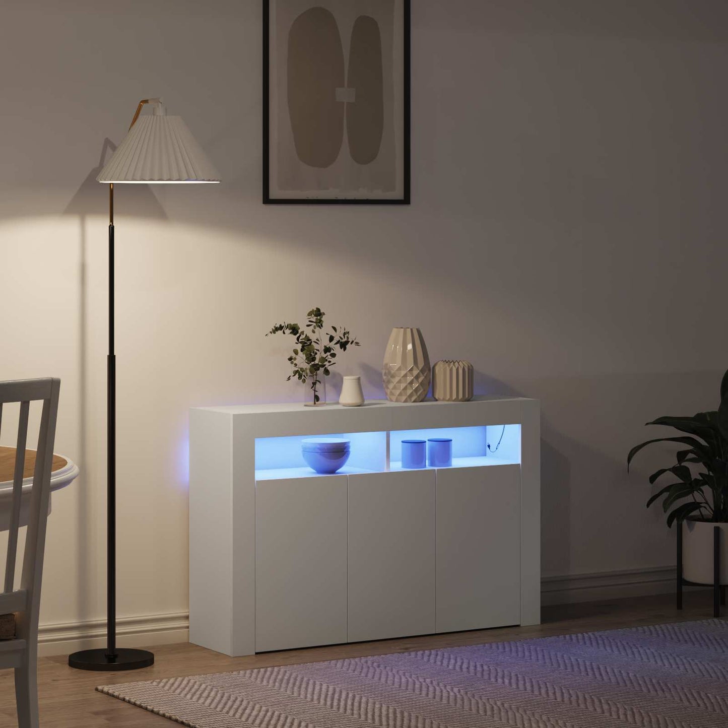 Sideboard White 116 x 30 x 75 cm Engineered Wood