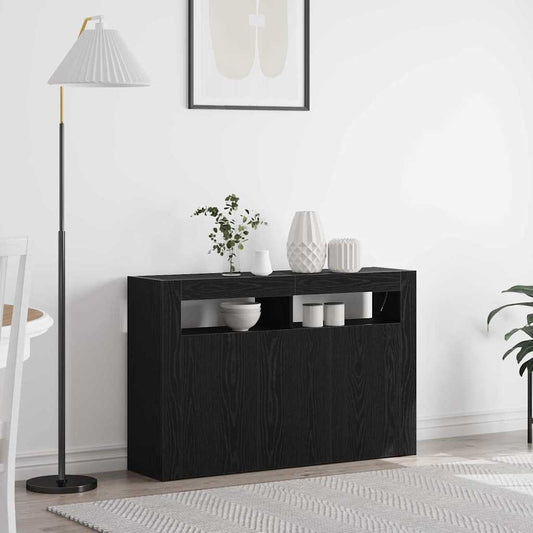 Sideboard Black Oak 116 x 30 x 75 cm Engineered Wood