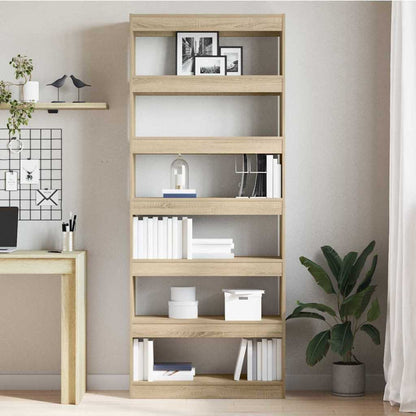 Book Cabinet Sonoma Oak 80 x 30 x 198 cm Engineered Wood