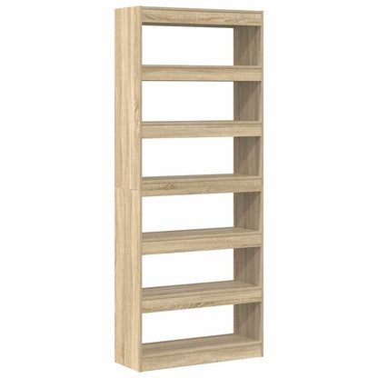 Book Cabinet Sonoma Oak 80 x 30 x 198 cm Engineered Wood