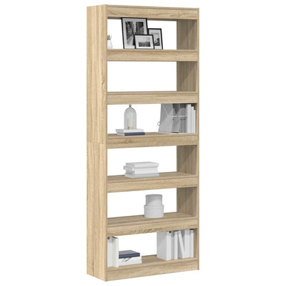 Book Cabinet Sonoma Oak 80 x 30 x 198 cm Engineered Wood