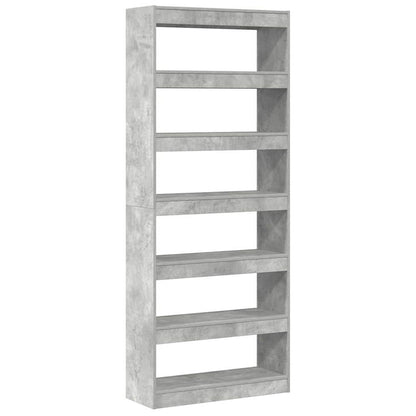 Book Cabinet Concrete Grey 80 x 30 x 198 cm Engineered Wood
