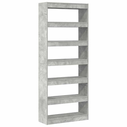 Book Cabinet Concrete Grey 80 x 30 x 198 cm Engineered Wood