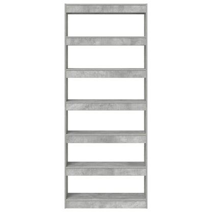 Book Cabinet Concrete Grey 80 x 30 x 198 cm Engineered Wood