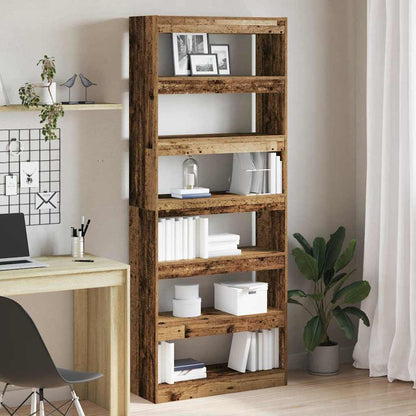 Book Cabinet Old Wood 80 x 30 x 198 cm Engineered Wood