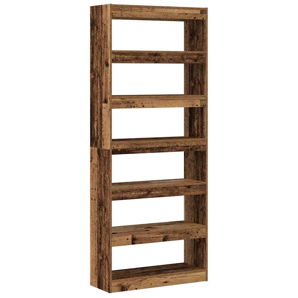 Book Cabinet Old Wood 80 x 30 x 198 cm Engineered Wood