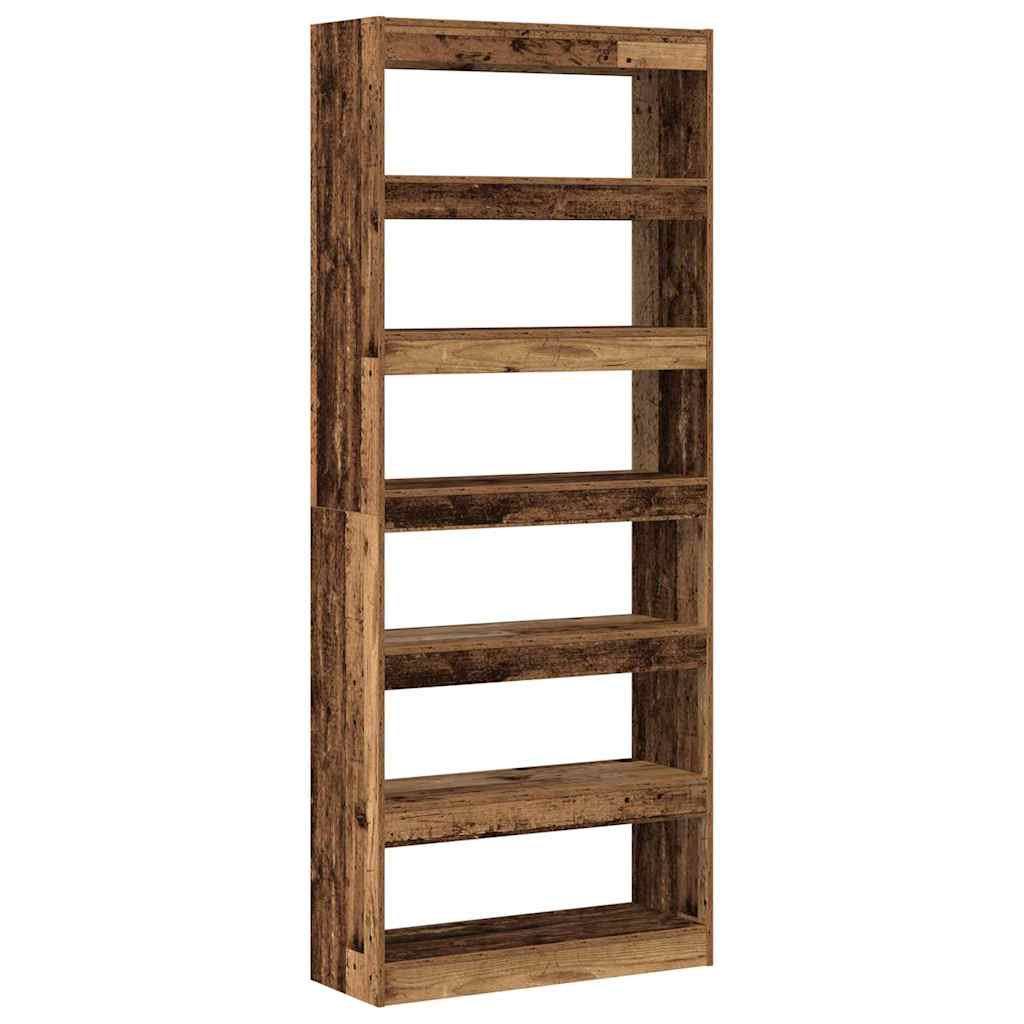 Book Cabinet Old Wood 80 x 30 x 198 cm Engineered Wood