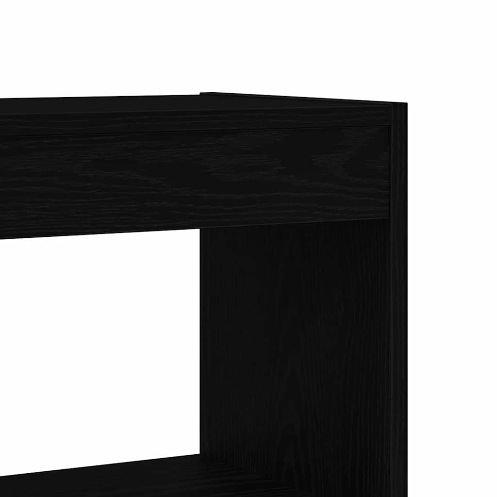 Book Cabinet Black Oak 80 x 30 x 198 cm Engineered Wood