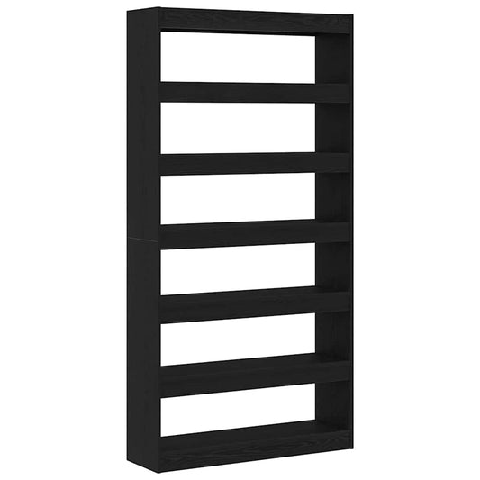 Book Cabinet 6-Tier 100 x 30 x 198 cm Engineered Wood Black Oak