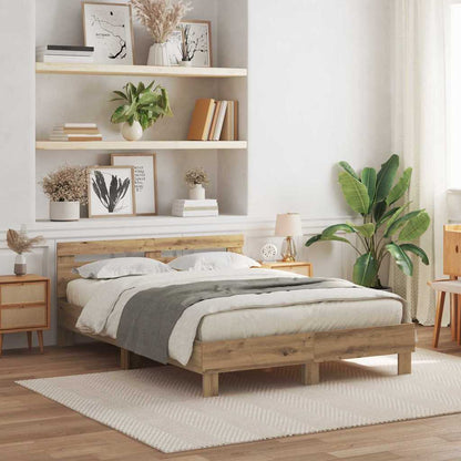 Bed Frame Artisan Oak 150 x 200 cm Engineered Wood
