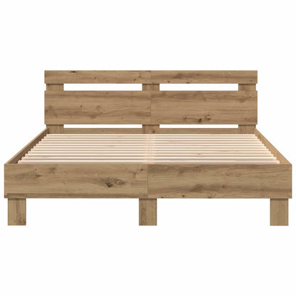 Bed Frame Artisan Oak 140 x 190 cm Engineered Wood