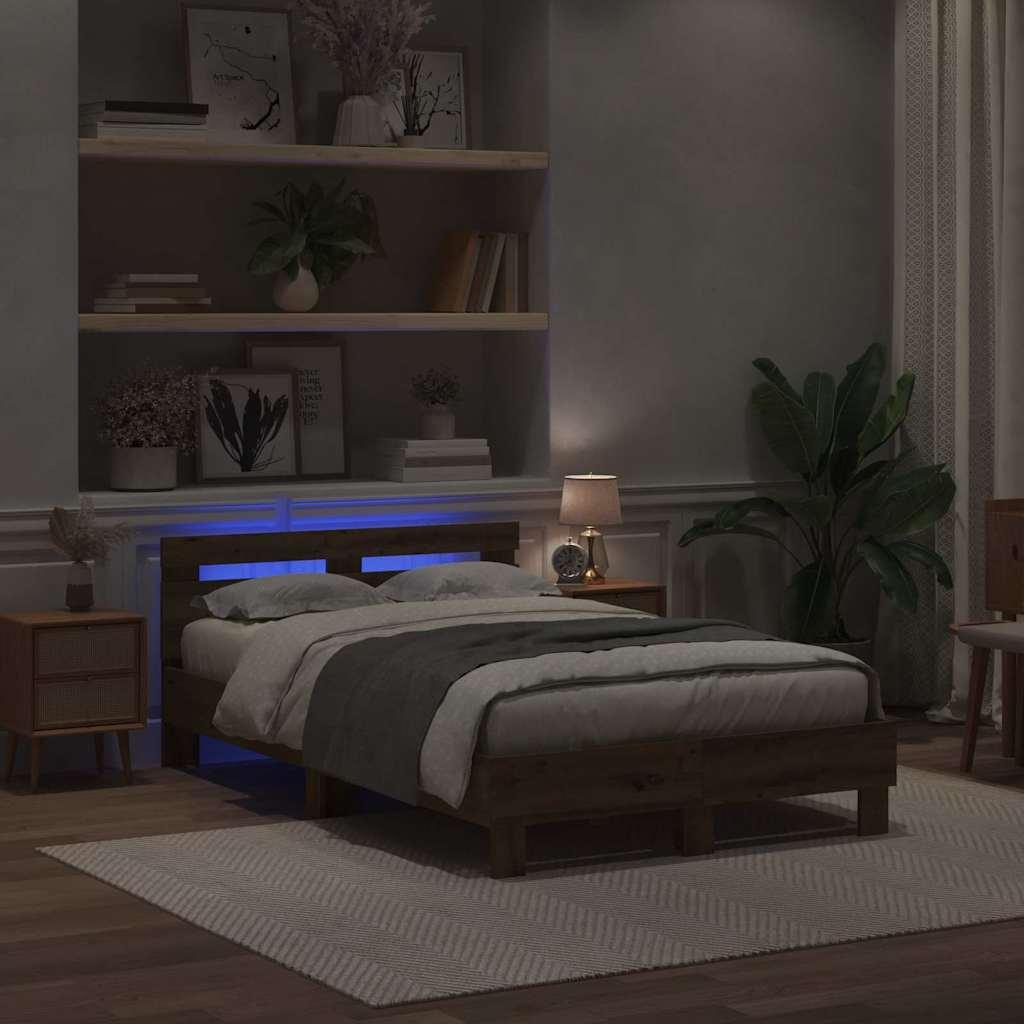 Bed Frame Artisan Oak 135 x 190 cm Engineered Wood