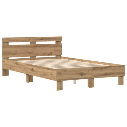 Bed Frame Artisan Oak 135 x 190 cm Engineered Wood