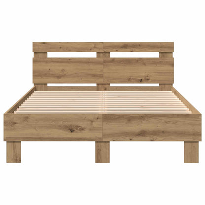 Bed Frame Artisan Oak 135 x 190 cm Engineered Wood