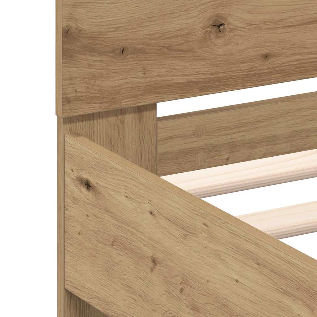 Bed Frame Artisan Oak 120 x 190 cm Engineered Wood