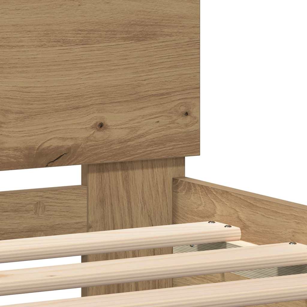 Bed Frame Artisan Oak 120 x 190 cm Engineered Wood