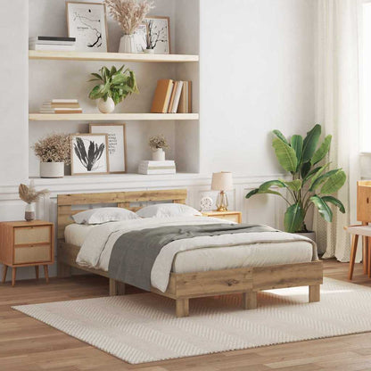 Bed Frame Artisan Oak 120 x 190 cm Engineered Wood