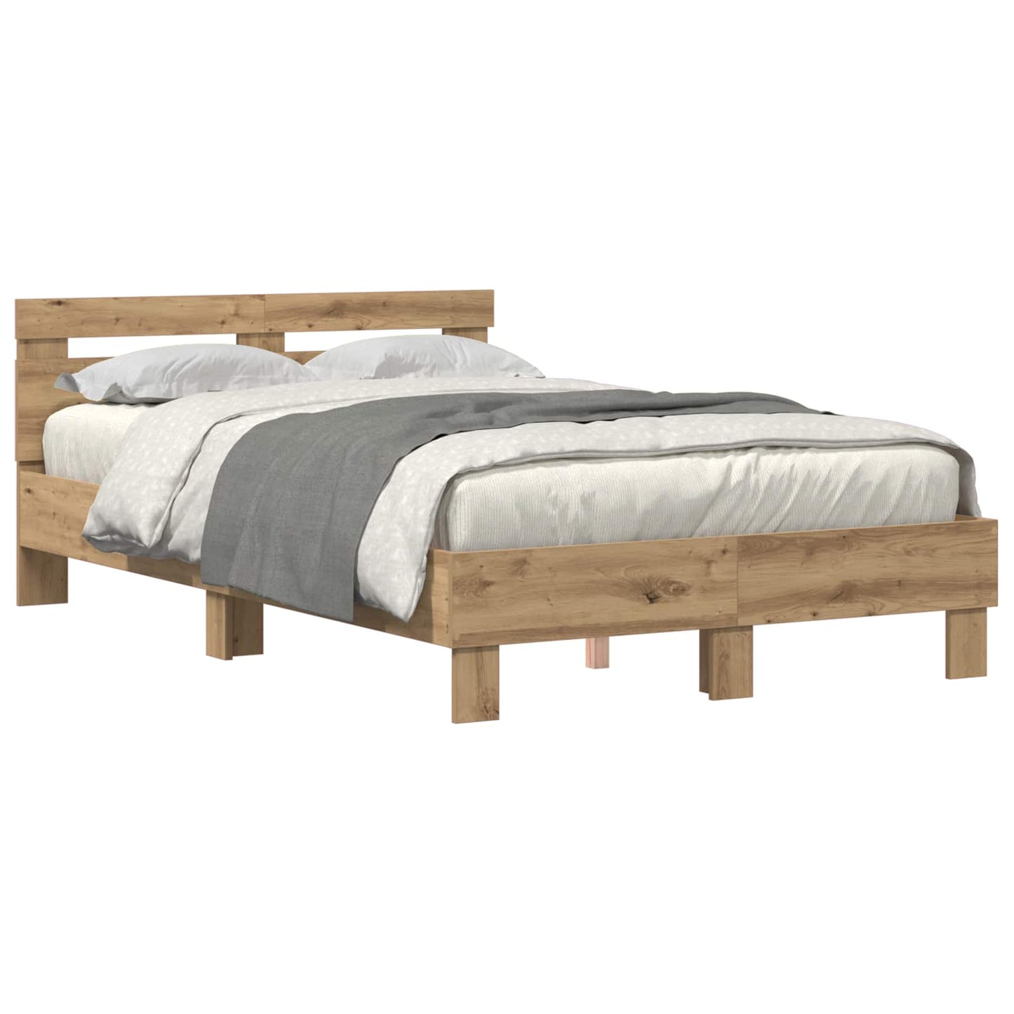 Bed Frame Artisan Oak 120 x 190 cm Engineered Wood