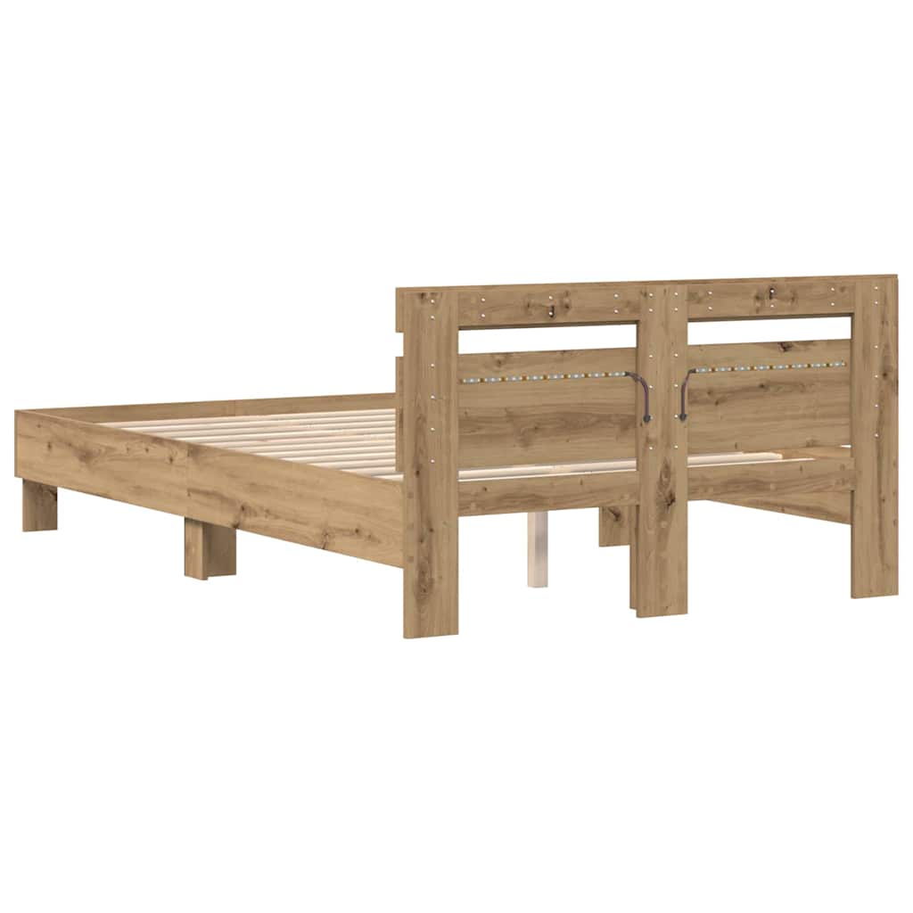 Bed Frame Artisan Oak 120 x 190 cm Engineered Wood