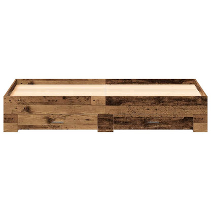 Bed Frame with Drawer Old Wood 180 x 200 cm Engineered Wood