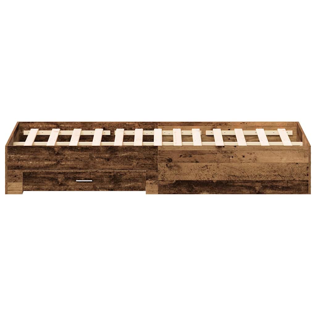 Bed Frame with Drawer Old Wood 180 x 200 cm Engineered Wood