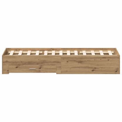 Bed Frame with Drawer Artisan Oak 140 x 200 cm Engineered Wood