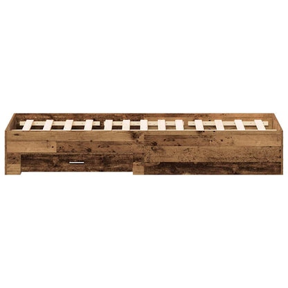 Bed Frame with Drawer Old Wood 135 x 190 cm Engineered Wood