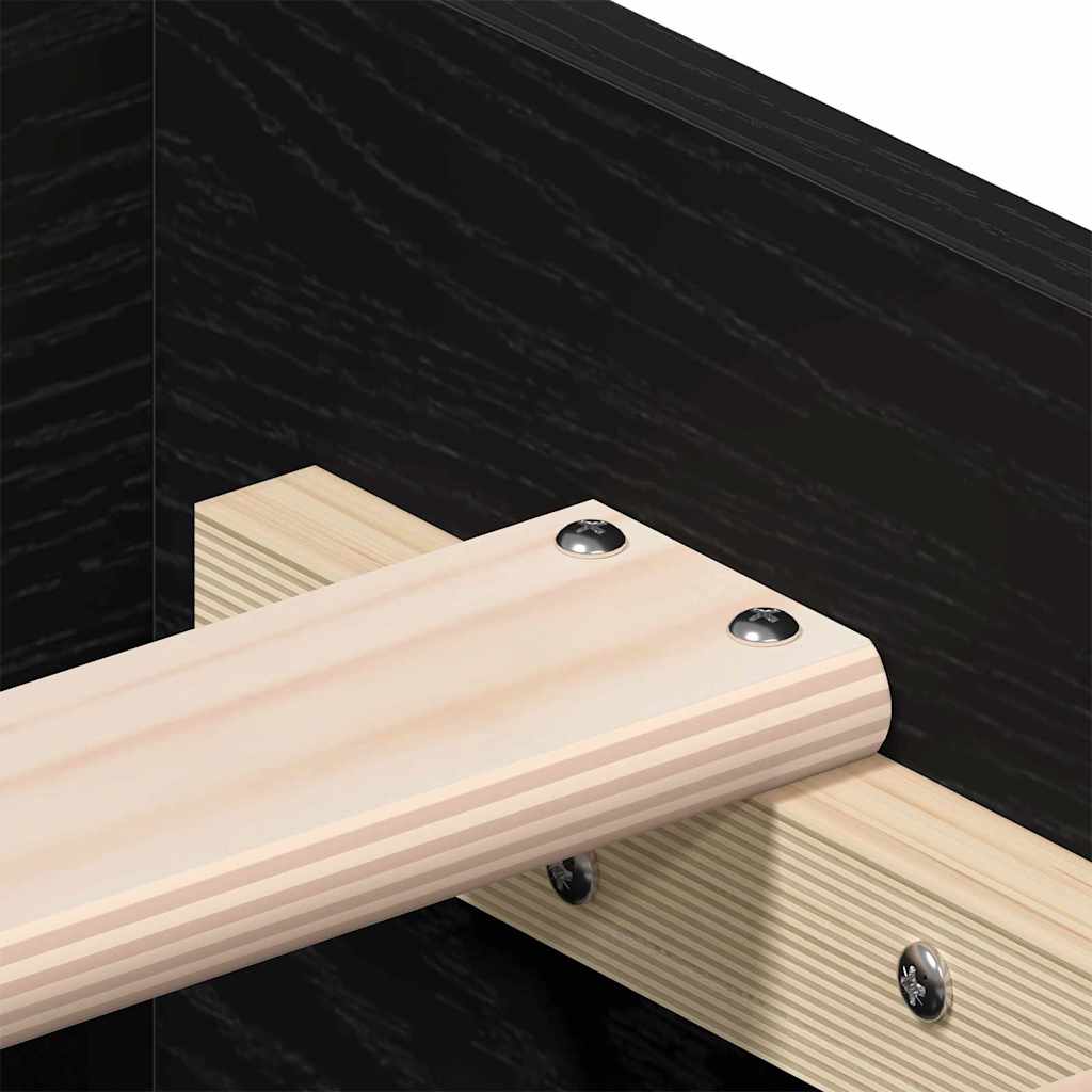 Bed Frame with Drawer Black Oak 120 x 190 cm Engineered Wood