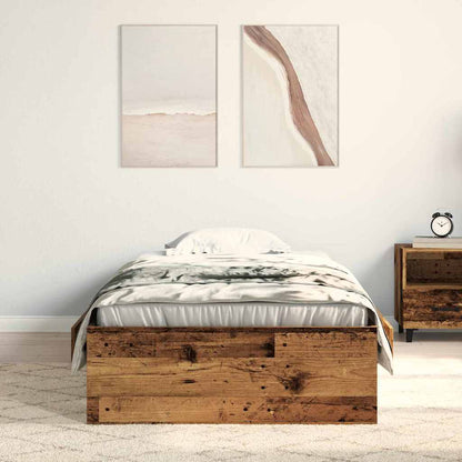 Bed Frame with Drawer Old Wood 100 x 200 cm Engineered Wood