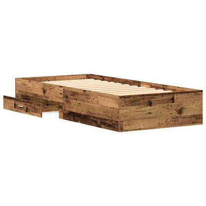 Bed Frame with Drawer Old Wood 100 x 200 cm Engineered Wood