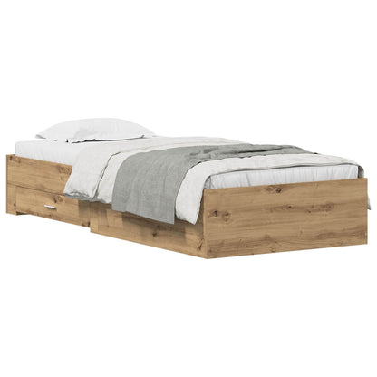Bed Frame with Drawer Artisan Oak 100 x 200 cm Engineered Wood