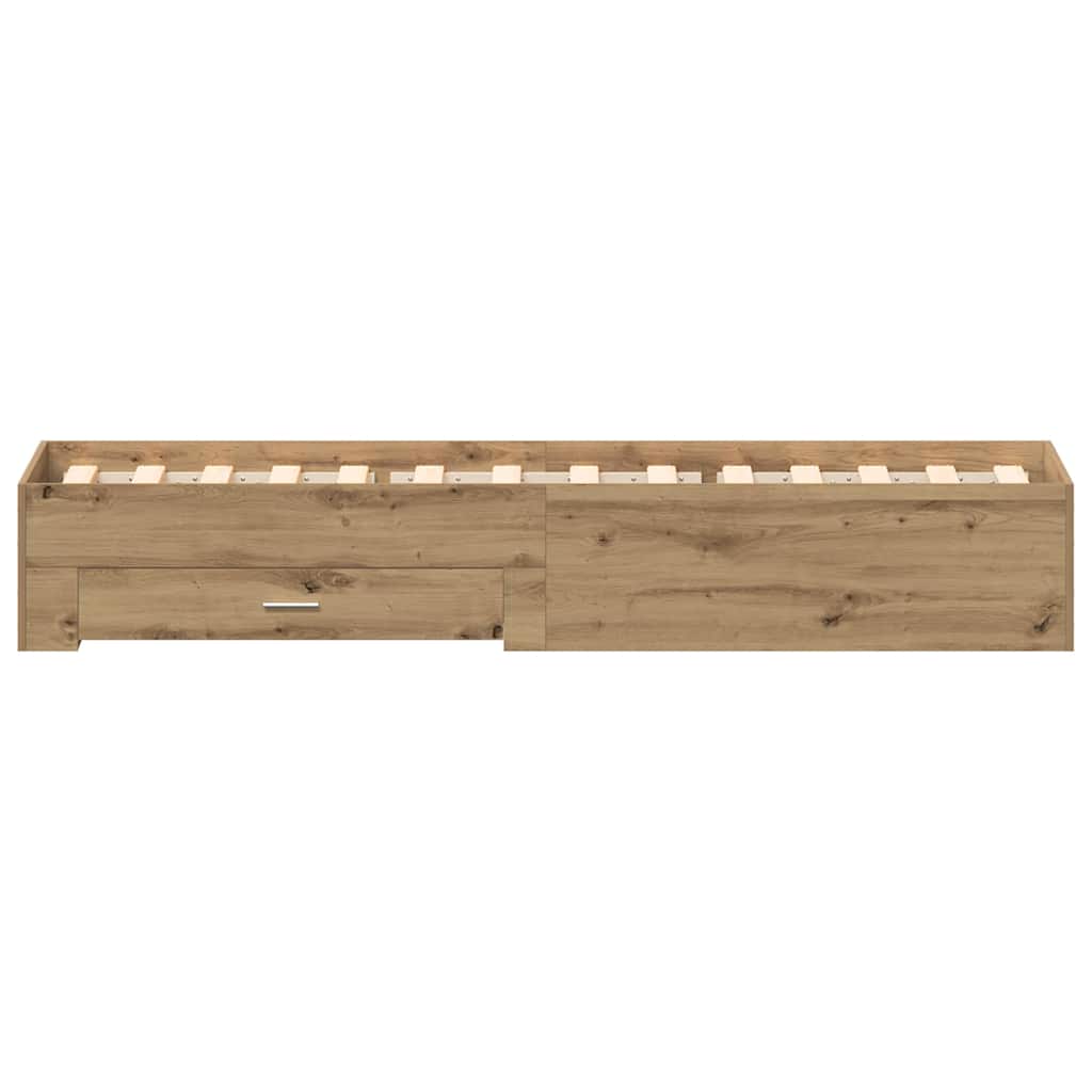 Bed Frame with Drawer Artisan Oak 100 x 200 cm Engineered Wood