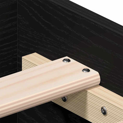 Bed Frame with Drawer Black Oak 100 x 200 cm Engineered Wood