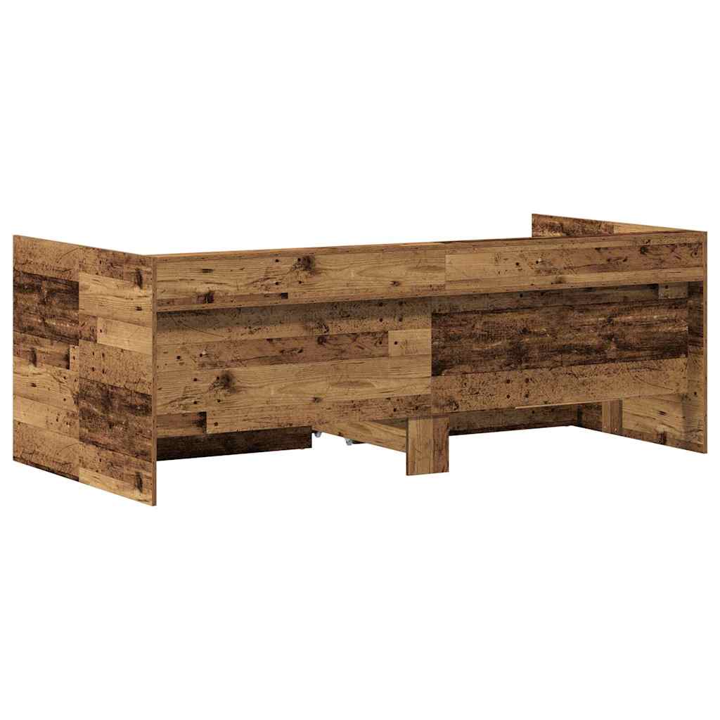 Daybed with Headboard Old Wood 100 x 200 cm Engineered Wood