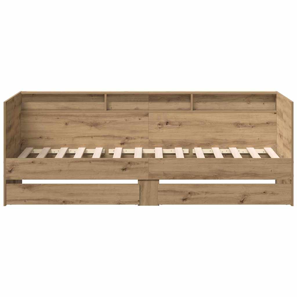 Daybed with Drawer Artisan Oak 100 x 200 cm Engineered Wood